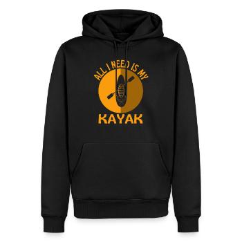 Alles, was ich brauche, ist mein Kajak - Männer Premium Bio Hoodie - Schwarz - Vorne - Nico (187cm)