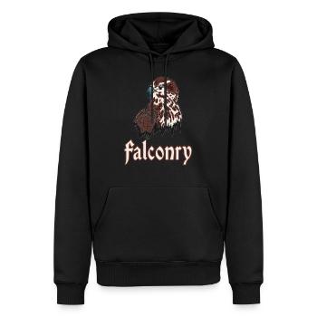 Fauconnerie Chasse au nageon Oiseau de proie Grei Faucon - Sweat à capuche Premium bio Homme - noir - Devant - Nico (187cm)