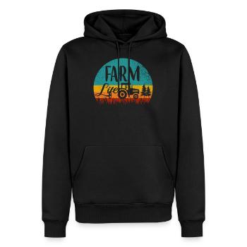 Landwirt Bäuerin - Männer Premium Bio Hoodie - Schwarz - Vorne - Nico (187cm)