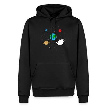 L’espace spatial sous-tasse volante de la terre - Sweat à capuche Premium bio Homme - noir - Devant - Nico (187cm)