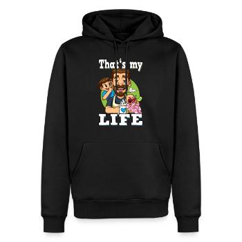 That's My Life - Männer Premium Bio Hoodie - Schwarz - Vorne - Nico (187cm)