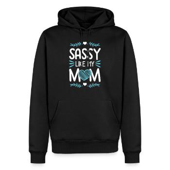 Bébé maman maman - Sweat à capuche Premium bio Homme - noir - Devant - Nico (187cm)
