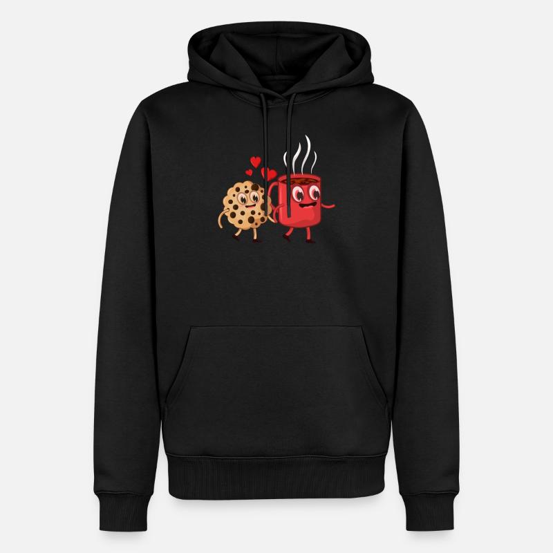 Cookie et café amour - Sweat à capuche Premium bio Homme - noir