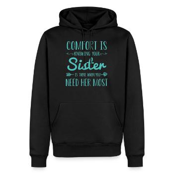 Schwester Schwestern - Männer Premium Bio Hoodie - Schwarz - Vorne - Nico (187cm)