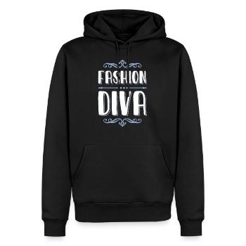 fashion diva - Sweat à capuche Premium bio Homme - noir - Devant - Nico (187cm)