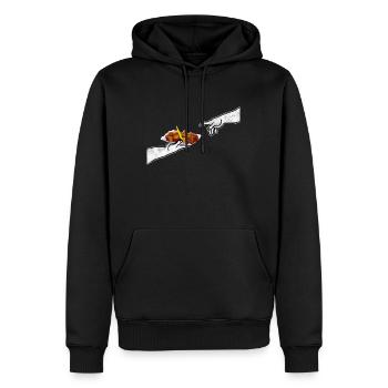 Die Göttliche Currywurst - Männer Premium Bio Hoodie - Schwarz - Vorne - Nico (187cm)