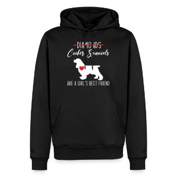 Cocker Spaniel - Sweat à capuche Premium bio Homme - noir - Devant - Nico (187cm)