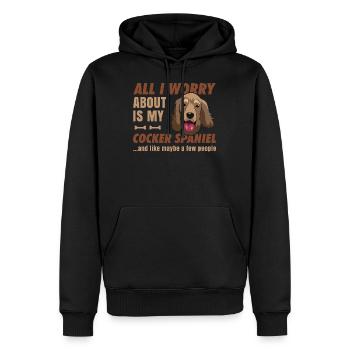 Cocker Spaniel - Sweat à capuche Premium bio Homme - noir - Devant - Nico (187cm)