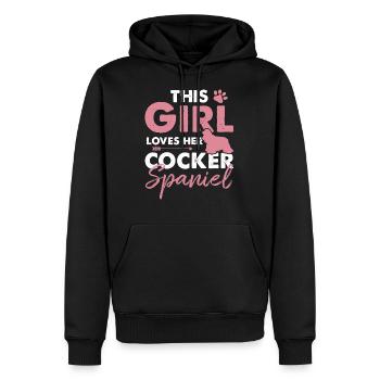 Cocker Spaniel - Sweat à capuche Premium bio Homme - noir - Devant - Nico (187cm)