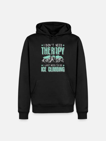 Therapy mountain ice climbing - Men’s Premium Organic Hoodie - black