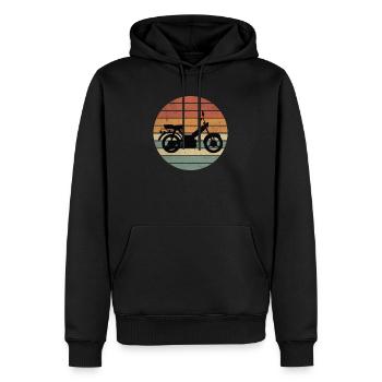 Mofa Moped Sonnenuntergang Mopedfahrer Mofafahrer - Männer Premium Bio Hoodie - Schwarz - Vorne - Nico (187cm)