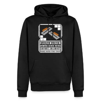 Fliesenleger Fliesenlegen | Fliesen Geschenk - Männer Premium Bio Hoodie - Schwarz - Vorne - Nico (187cm)