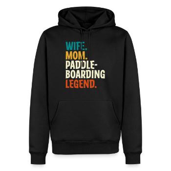 Wife Mom Paddleboarding Legend - Männer Premium Bio Hoodie - Schwarz - Vorne - Nico (187cm)