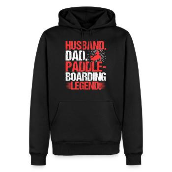 Husband Dad Paddle boarding Legend - Männer Premium Bio Hoodie - Schwarz - Vorne - Nico (187cm)