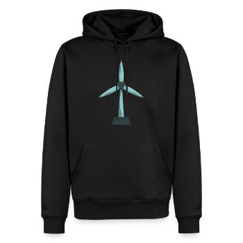 Énergie éolienne Protection du climat - Sweat à capuche Premium bio Homme - noir - Devant - Nico (187cm)