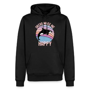 Orques Make Me Happy - Sweat à capuche Premium bio Homme - noir - Devant - Nico (187cm)