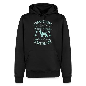 Cocker Spaniel - Sweat à capuche Premium bio Homme - noir - Devant - Nico (187cm)