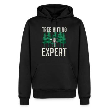 Disc Golf Discgolf | Discgolfspieler Geschenk - Männer Premium Bio Hoodie - Schwarz - Vorne - Nico (187cm)