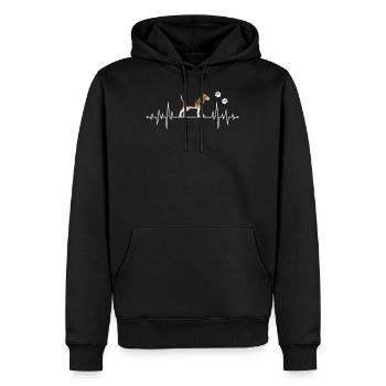 beagle - Männer Premium Bio Hoodie - Schwarz - Vorne - Nico (187cm)