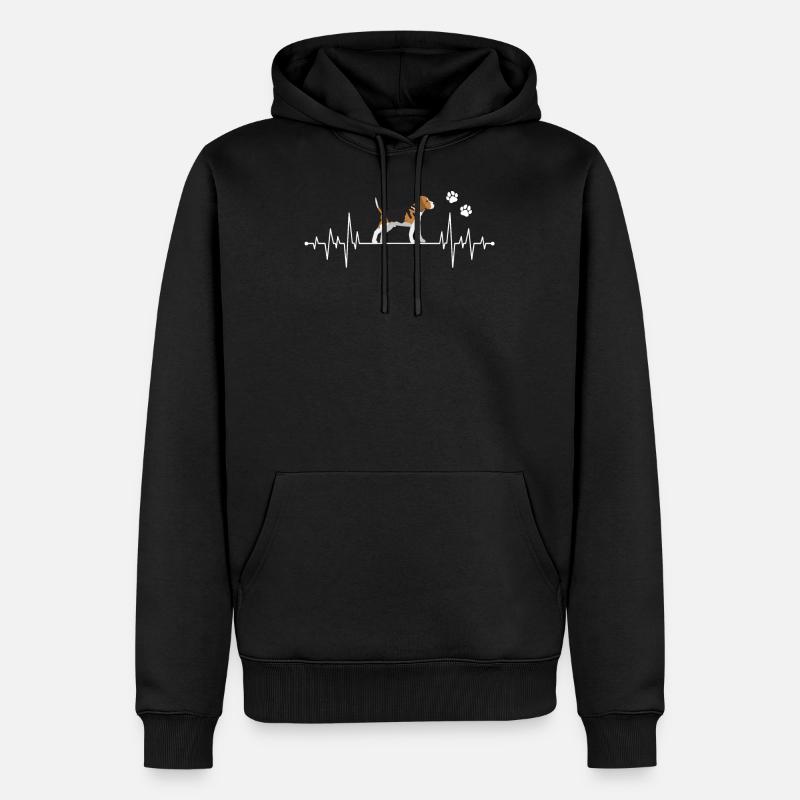 beagle - Männer Premium Bio Hoodie - Schwarz