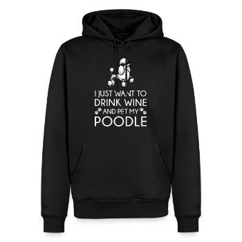 Puiche Poodle - Sweat à capuche Premium bio Homme - noir - Devant - Nico (187cm)