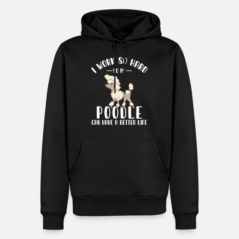 Puiche Poodle - Sweat à capuche Premium bio Homme - noir