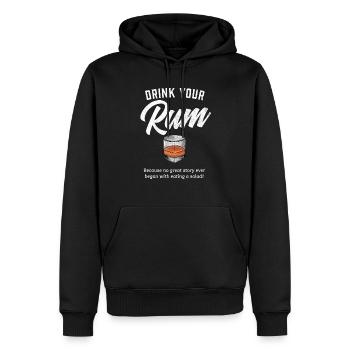 Mens Rum Liebhaber Geschenk ich lustige Rum Trinken Grafik - Männer Premium Bio Hoodie - Schwarz - Vorne - Nico (187cm)