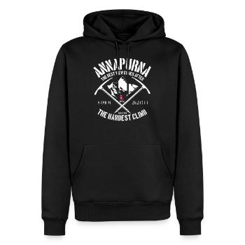 Annapurna - Men’s Premium Organic Hoodie - black - Front - Nico (187cm)