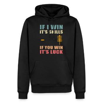 Disc Golf Discgolf | Discgolfspieler Geschenk - Männer Premium Bio Hoodie - Schwarz - Vorne - Nico (187cm)