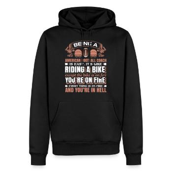 American football - Men’s Premium Organic Hoodie - black - Front - Nico (187cm)