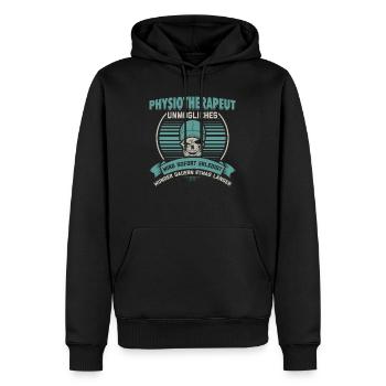 Physiotherapeut Physios | Physiotherapie Geschenk - Männer Premium Bio Hoodie - Schwarz - Vorne - Nico (187cm)
