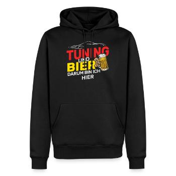 Tuning Tuner - Männer Premium Bio Hoodie - Schwarz - Vorne - Nico (187cm)