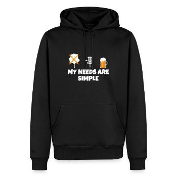 Drôle de sort disc golf et bière - Sweat à capuche Premium bio Homme - noir - Devant - Nico (187cm)
