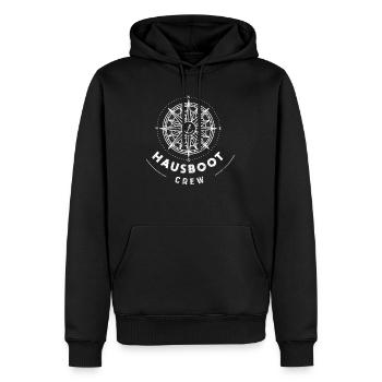 Hausboot Crew Geschenk Kapitän - Männer Premium Bio Hoodie - Schwarz - Vorne - Nico (187cm)