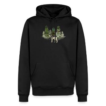 Wolf - Sweat à capuche Premium bio Homme - noir - Devant - Nico (187cm)