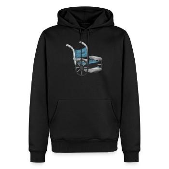Rollstuhl - Männer Premium Bio Hoodie - Schwarz - Vorne - Nico (187cm)