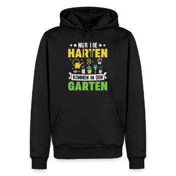 Nur die Harten kommen in den Garten | Gärtner - Männer Premium Bio Hoodie - Schwarz - Vorne - Nico (187cm)