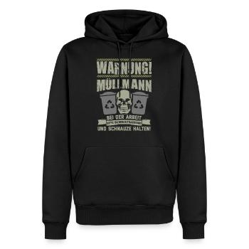 Müllmann Müllabfuhr Müllwerker Mülllader Geschenk - Männer Premium Bio Hoodie - Schwarz - Vorne - Nico (187cm)