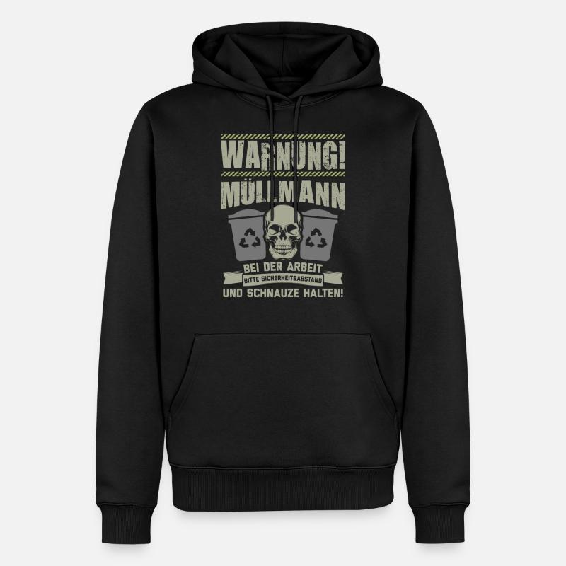 Müllmann Müllabfuhr Müllwerker Mülllader Geschenk - Männer Premium Bio Hoodie - Schwarz