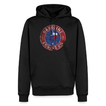 Texas Gasoline Motor Oil - Men’s Premium Organic Hoodie - black - Front - Nico (187cm)