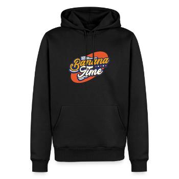Banane - Männer Premium Bio Hoodie - Schwarz - Vorne - Nico (187cm)