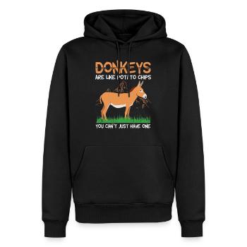 Esel Spruch Eselhalter Eselchen Geschenk - Männer Premium Bio Hoodie - Schwarz - Vorne - Nico (187cm)
