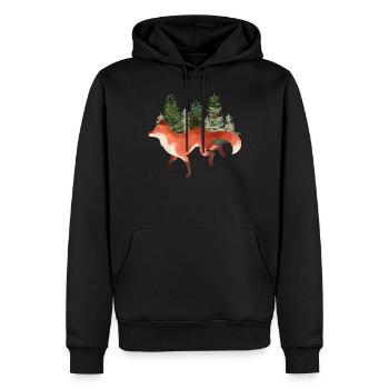 renard art orange forêt nature sauvage loup amateur - Sweat à capuche Premium bio Homme - noir - Devant - Nico (187cm)