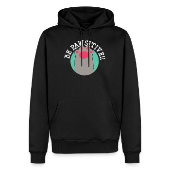 be pawsitive ! cute funny cat paw, süß katze pfote - Männer Premium Bio Hoodie - Schwarz - Vorne - Nico (187cm)