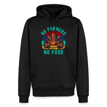 Pas d’agriculteurs pas de tracteur alimentaire - Sweat à capuche Premium bio Homme - noir - Devant - Nico (187cm)