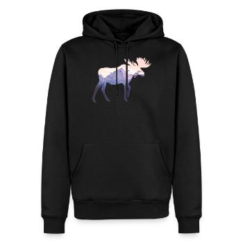 Élan - Sweat à capuche Premium bio Homme - noir - Devant - Nico (187cm)