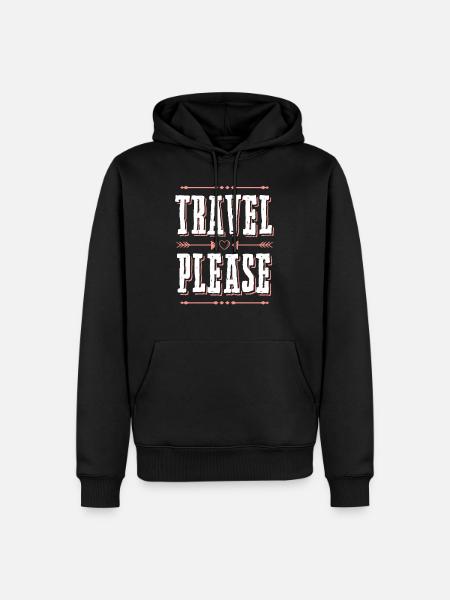 travel please travel - Men’s Premium Organic Hoodie - black