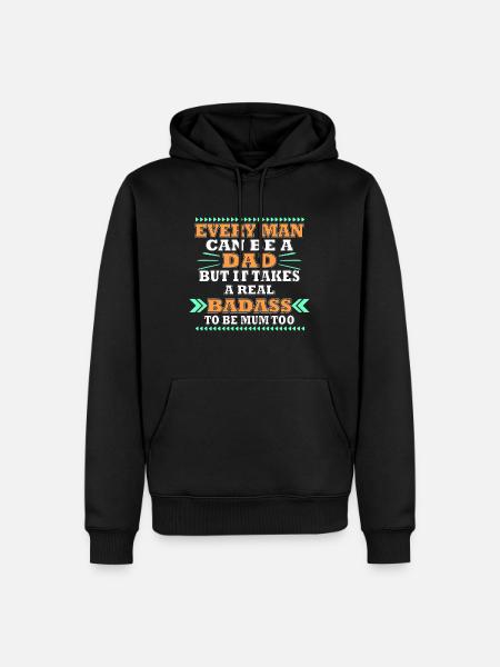 Père célibataire - Sweat à capuche Premium bio Homme - noir