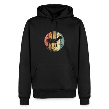 Ziege retro - Männer Premium Bio Hoodie - Schwarz - Vorne - Nico (187cm)