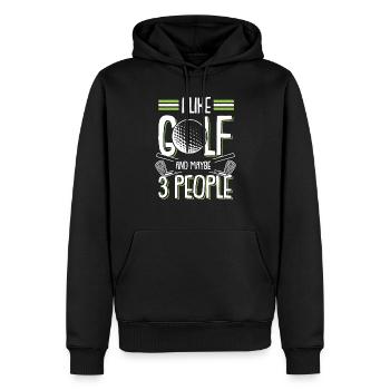 golfing golf - Men’s Premium Organic Hoodie - black - Front - Nico (187cm)